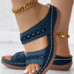 Hollow Argyle Embroidery Wedge Sandals