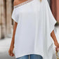 Cold Shoulder Lace Trim Asymmetrical Top