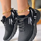 Contrast Paneled Lace up Breathable Sneakers