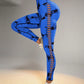 Tie Dye Print Ladder Cutout Sports Yoga Leggings