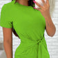 Knotted Side Slit Casual Dress