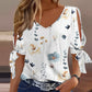 Floral Print Split Sleeve Casual Blouse