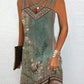 Floral Tribal Print Crisscross Sleeveless Casual Dress