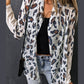 Leopard Print Open Front Coat