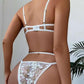 Chain Decor Embroidery Floral Lace Garter Teddy
