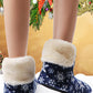 Christmas Snowflake Print Fluffy Indoor Boots