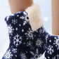 Christmas Snowflake Print Fluffy Indoor Boots