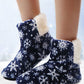Christmas Snowflake Print Fluffy Indoor Boots