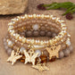1pc Crystal Stone Beaded Butterfly Multi Layer Bracelet
