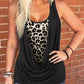 Fake Two piece Cheetah Print Tank Top