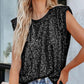 O neck Allover Sequin Top