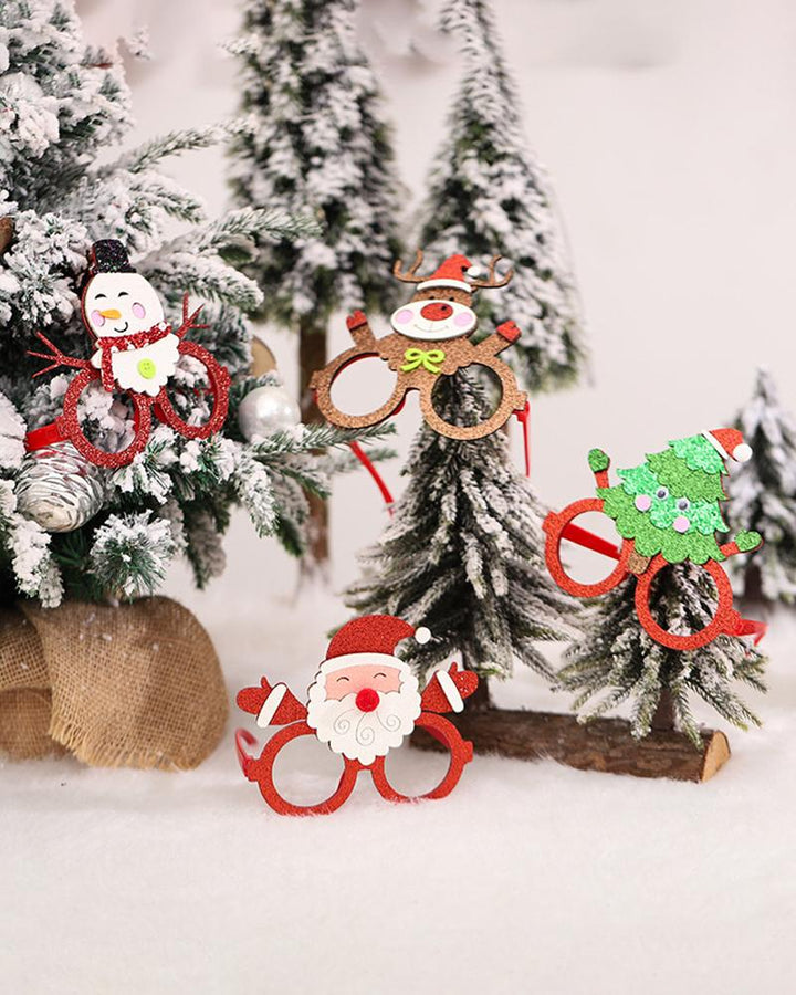 Stat Cute Christmas Glasses Frame Funny Festive For Holiday Xmas Party Photos Props