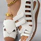 Peep Toe Velcro Hollow Wedge Sandals