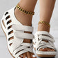 Peep Toe Velcro Hollow Wedge Sandals