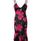 Floral Print Slit Ruffle Hem Cami Bodycon Dress