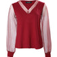 Contrast Mesh Long Sleeve Top