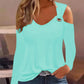 Cold Shoulder Eyelet Casual Top