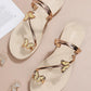 Rhinestone Butterfly Pattern Toe Ring Flip Flops