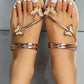 Rhinestone Butterfly Pattern Toe Ring Flip Flops