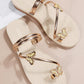 Rhinestone Butterfly Pattern Toe Ring Flip Flops