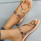 Rhinestone Butterfly Pattern Toe Ring Flip Flops