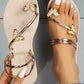 Rhinestone Butterfly Pattern Toe Ring Flip Flops