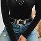 Velvet Beaded Contrast Lace Top