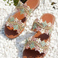 Lace Floral Double Strap Summer Beach Slippers
