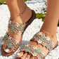 Lace Floral Double Strap Summer Beach Slippers