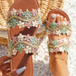 Lace Floral Double Strap Summer Beach Slippers