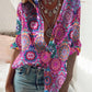 Tribal Print Long Sleeve Button Down Shirt