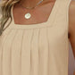 Square Neck Sleeveless Ruched Tank Top