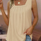 Square Neck Sleeveless Ruched Tank Top