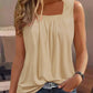 Square Neck Sleeveless Ruched Tank Top