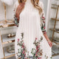 Floral Print Pleated Casual Dress