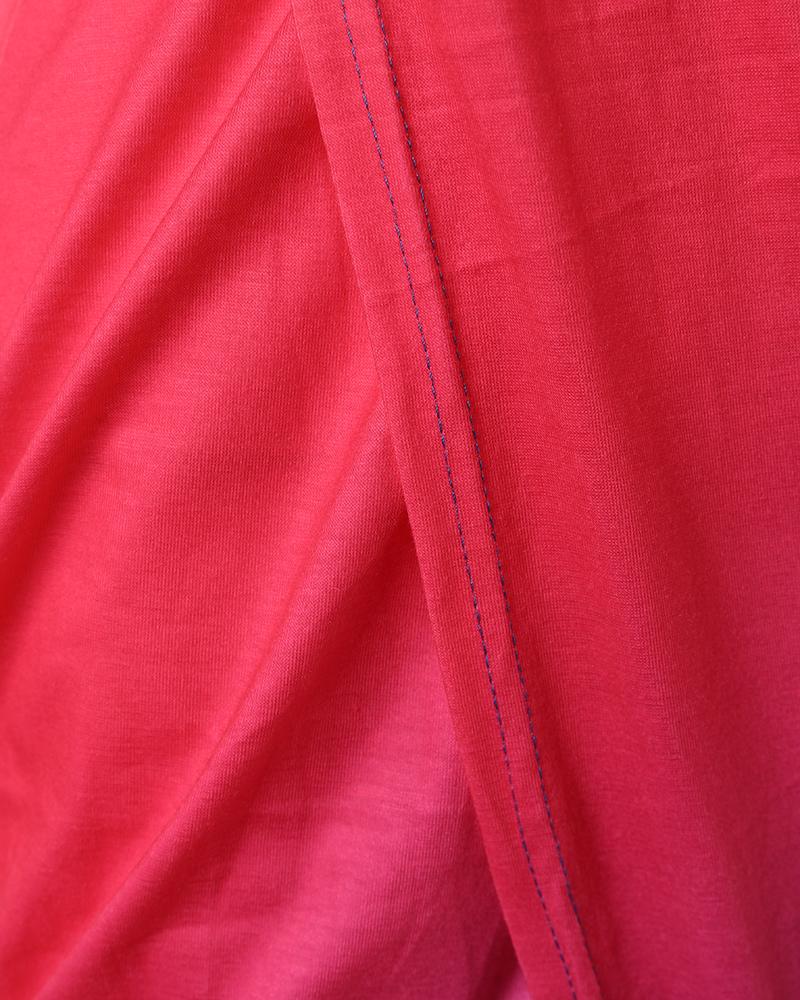 Faith Print Ombre Overlap Casual Dress