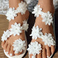 Floral Pattern Toe Ring Beach Sandals