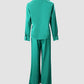 Long Sleeve Button Design Top & Wide Leg Pants Set