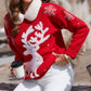 Christmas Reindeer Snowflake Pattern Colorblock Knit Sweater