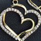 2pcs Rhinestone Hollow Out Heart Shaped Necklace & Drop Earrings Jewelry Set