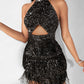 Allover Sequin Tassel Design Party Dress