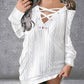 Cable Textured Lace up Casual Dress