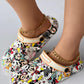 Cartoon Graphic Print Hollow Out Beach Clog Slippers