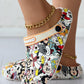 Cartoon Graphic Print Hollow Out Beach Clog Slippers