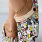 Cartoon Graphic Print Hollow Out Beach Clog Slippers