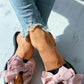 Bowknot Decor Open Toe Flat Sandals