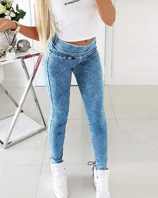 Eyelet Lace up Skinny Jeans