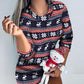 Christmas Reindeer Snowflake Print Long Sleeve Dress