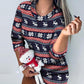 Christmas Reindeer Snowflake Print Long Sleeve Dress