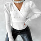 Keyhole Neck Beaded Knit Sweater